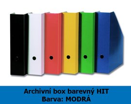 Box archivan barevn HIT, modr, seznut, 32,5x25,5x7,5cm, 216.06