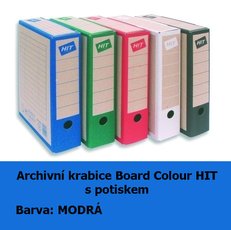 Krabice archivan Board Colour HIT, modr s potiskem, 33x26x7,5cm, 279.01