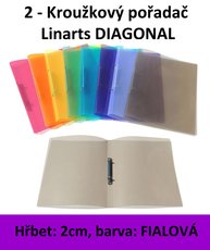 Poada 2kroukov LINARTS Diagonal A4, fialov,  2cm, 5205FL