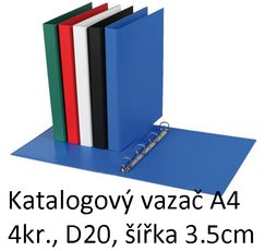 Vaza katalogov A4 s pebalem, 4 krouky, 3.5cm, modr, D20 5-123 PERSONAL