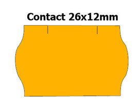Etikety cenov 26x12mm/36kot (1500et) Contact oranov signln zaoblen