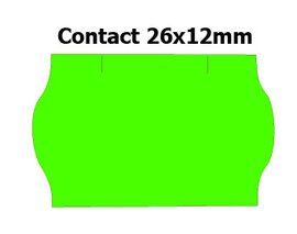 Etikety cenov 26x12mm/36kot (1500et) Contact zelen signln zaoblen