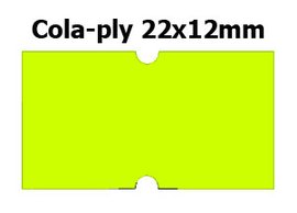 Etikety cenov 22x12mm/42kot (1250et) Cola-ply lut signln obdlnkov