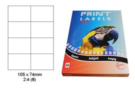 Etikety Print Emy 105x74 mm, bl, 8ks/arch, 100 arch, samolepc