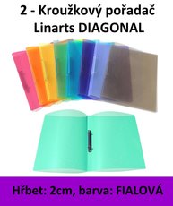 Poada 2kroukov LINARTS Diagonal A5, fialov, PP, 2cm, 5207FL
