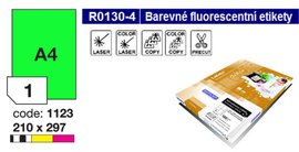 Etikety RAYFILM,A4/100lst(1) 210x297mm,zelen fluo laser/copy R0130.1123A