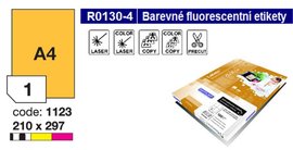 Etikety RAYFILM,A4/100lst(1) 210x297mm,oranov fluo laser/copy R0133.1123A
