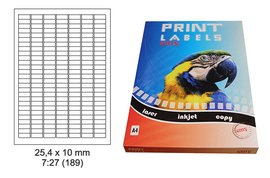 Etikety Print Emy 25,4x10 mm, bl, 189ks/arch, 100 arch, samolepc