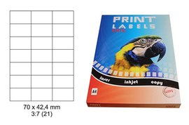 Etikety Print Emy 70x42,4mm, bl 21ks/arch, 100 arch, samolepc