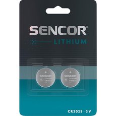 Baterie lithiov, CR2025, 3V, Sencor, blistr, 2-pack