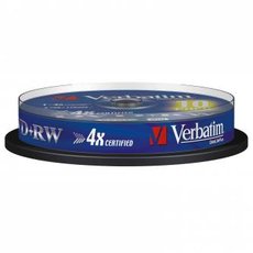 Verbatim DVD+RW, Matt Silver, 43488, 4.7GB, 4x, spindle, 10-pack, bez monosti potisku, 12cm, pro ar
