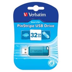 Verbatim USB flash disk, USB 2.0, 32GB, PinStripe, Store N Go, modr, 49057, USB A, s vsuvnm konek