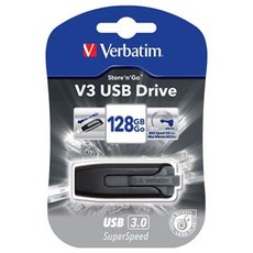 Verbatim USB flash disk, USB 3.0, 128GB, V3, Store N Go, ern, 49189, USB A, s vsuvnm konektorem