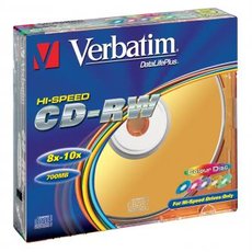 Verbatim CD-RW, 43167, SERL High-Speed Colour, 5-pack, 700MB, 12x, 80min., 12cm, bez monosti potisk