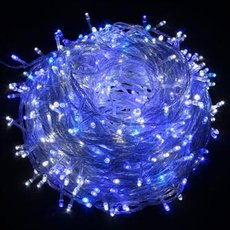 LED osvtlen, etz, 10m, 220-240 V (50-60Hz), 6W, modr, transparentn kabel, 30000h, 100xLED
