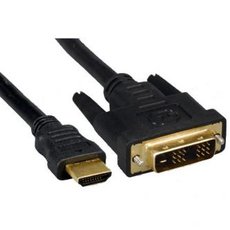Video kabel DVI (18+1) samec - HDMI samec, 3m, pozlacen konektory, ern