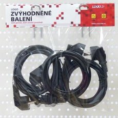 Sov kabel 230V napjec, CEE7 (vidlice) - C13, 2m, VDE approved, ern, Logo, 5-pack, cena za 1 k