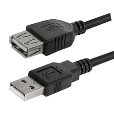 Logo USB prodluka (2.0), USB A samec - USB A samice, 3m, ern