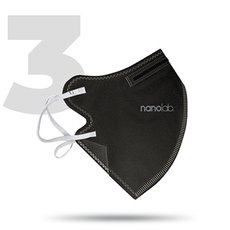 Nano respirtor, FFP2, ern, univerzln, 3ks, Nanolab