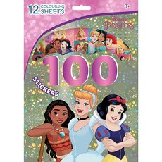 Samolepkov kniha 100 samolepek s omalovnkovmi listy Disney Princezny   1923-2L