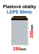 Obálka zasílací plastová 250x350+40mm, 60mic, (50ks) samolepící  PPZ55
