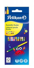 Pastelky BICOLOR PELIKAN - 24 barev, 12 ks oboustrann            00700146