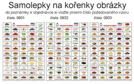 Samolepky na koenky obrzky, 0931-0933   cena za  1 arch