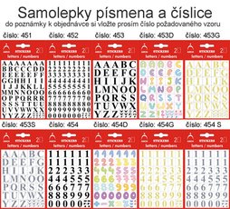 Samolepky psmena a slice, 451-462