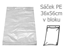 Sek PE 36x56/40my trhac v bloku 50ks