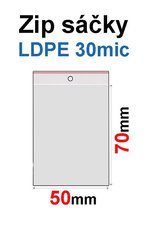 Sky ZIP SR14  50x70mm, 30mic, LDPE (100ks) s drkou