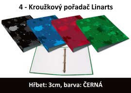 Poada 4kroukov LINARTS A4, ern, lamino, 3cm, 5765C zrueno