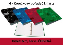 Poada 4kroukov LINARTS A4, erven, lamino, 3cm, 5765CV zrueno