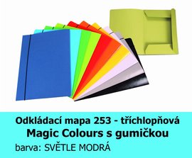 Mapa odkldac 253 s gumikou MAGIC COLOURS HIT,svtle modr, 225g, 3 klopy, 1ks/5, 335.02