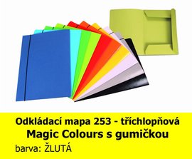 Mapa odkldac 253 s gumikou MAGIC COLOURS HIT, lut, 225g, 3 klopy, 1ks/5, 335.05