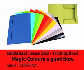 Mapa odkldac 253 s gumikou MAGIC COLOURS HIT, erven, 225g, 3 klopy, 1ks/5, 335.06