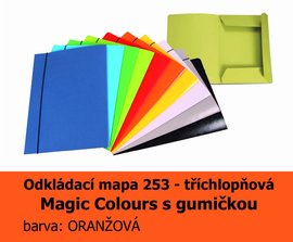 Mapa odkldac 253 s gumikou MAGIC COLOURS HIT, oranov, 225g, 3 klopy, 1ks/5, 335.09