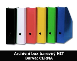 Box archivan barevn HIT, ern, seznut, 32,5x25,5x7,5cm, 216.01  ZRUENO