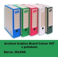 Krabice archivan Board Colour HIT, zelen s potiskem, 33x26x7,5cm, 279.02