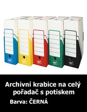 Krabice archivan na cel poada HIT, ern s potiskem, 33x30x10cm, 261.05