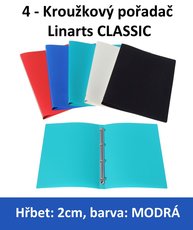 Poada 4kroukov LINARTS Classic A4, modr, PP, 2cm, 5200M