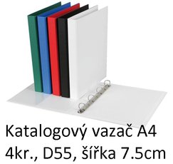 Vaza katalogov A4 s pebalem, 4 krouky, 7.5cm, bl, D55 5-181 PERSONAL