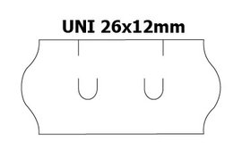 Etikety cenov 26x12mm/36kot (1500et) UNI bl zaoblen