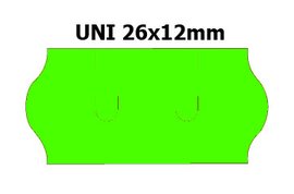 Etikety cenov 26x12mm/36kot (1500et) UNI zelen signln zaoblen