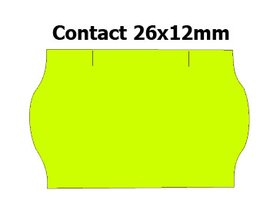 Etikety cenov 26x12mm/36kot (1500et) Contact lut signln zaoblen