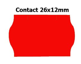 Etikety cenov 26x12mm/36kot (1500et) Contact erven signln zaoblen