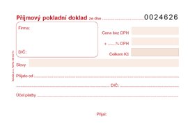 Pjmov pokladn doklad A6 slovan 1+1 propisujc PT022