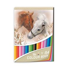 Barevn papr A4, 24 list-14barev, 150g/m2     Horses  1703-0360
