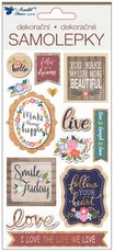 Samolepky 3D s rabou,motivan texty 17 x 9,5 cm   15019