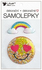 Samolepka plastick plnn tpytkami -smajlk 10,5 x 18 cm  15040