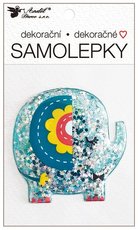 Samolepka plastick plnn tpytkami -slon 10,5 x 18 cm   15041